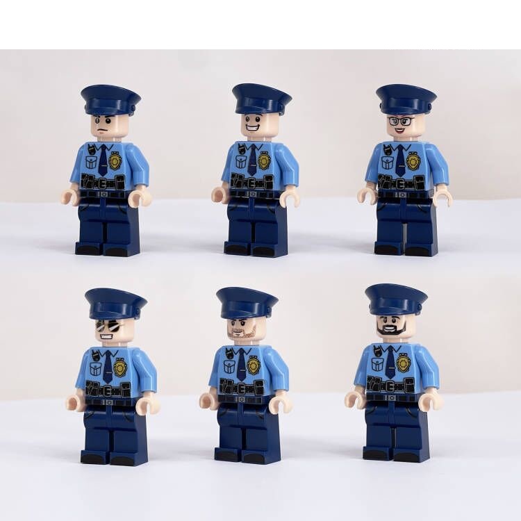 (Police B) Patrol Duty Police Building Blocks Set Toys with Other Accessories Collection Series Mini Figures Role Play Best Gifts for Kids