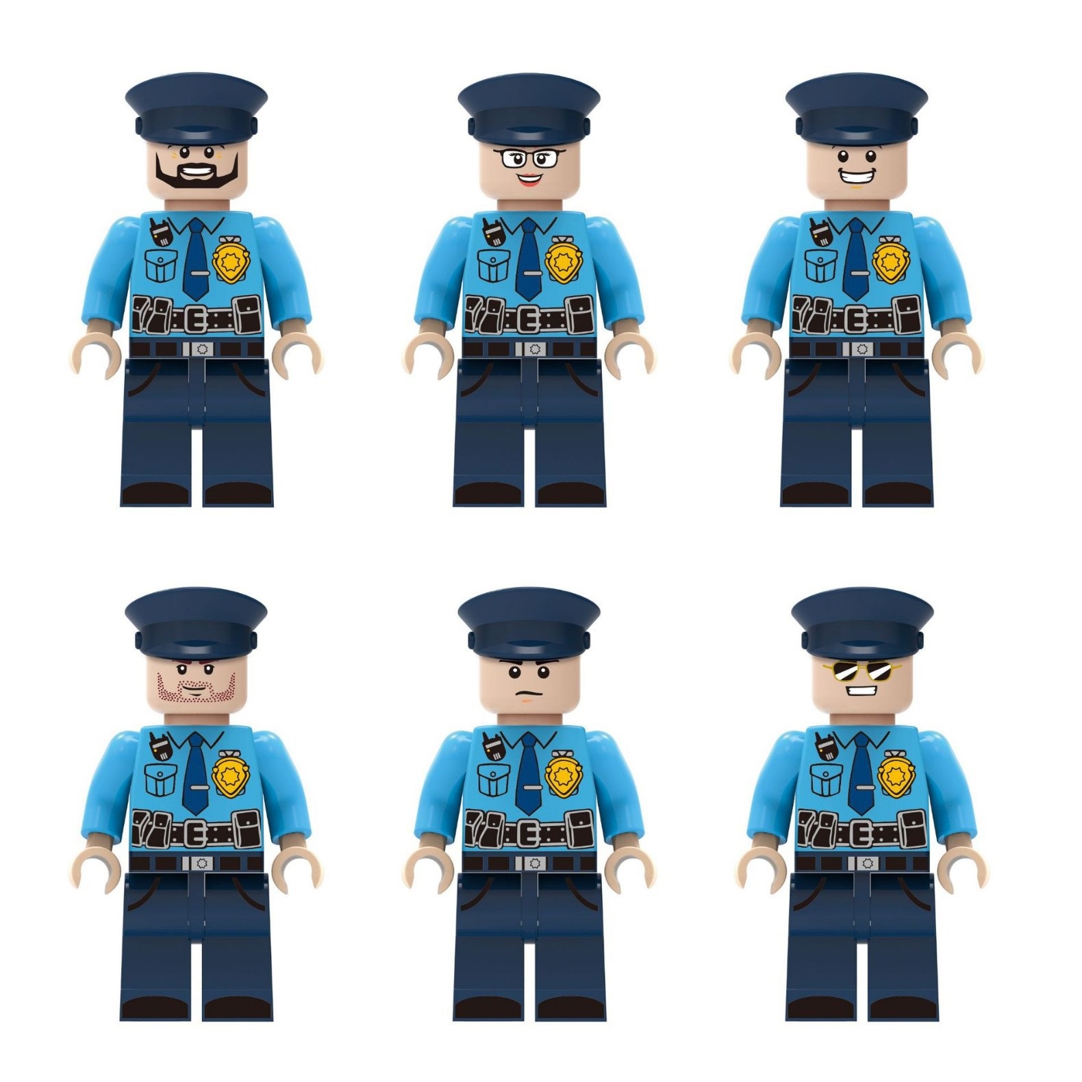 (Police B) Patrol Duty Police Building Blocks Set Toys with Other Accessories Collection Series Mini Figures Role Play Best Gifts for Kids