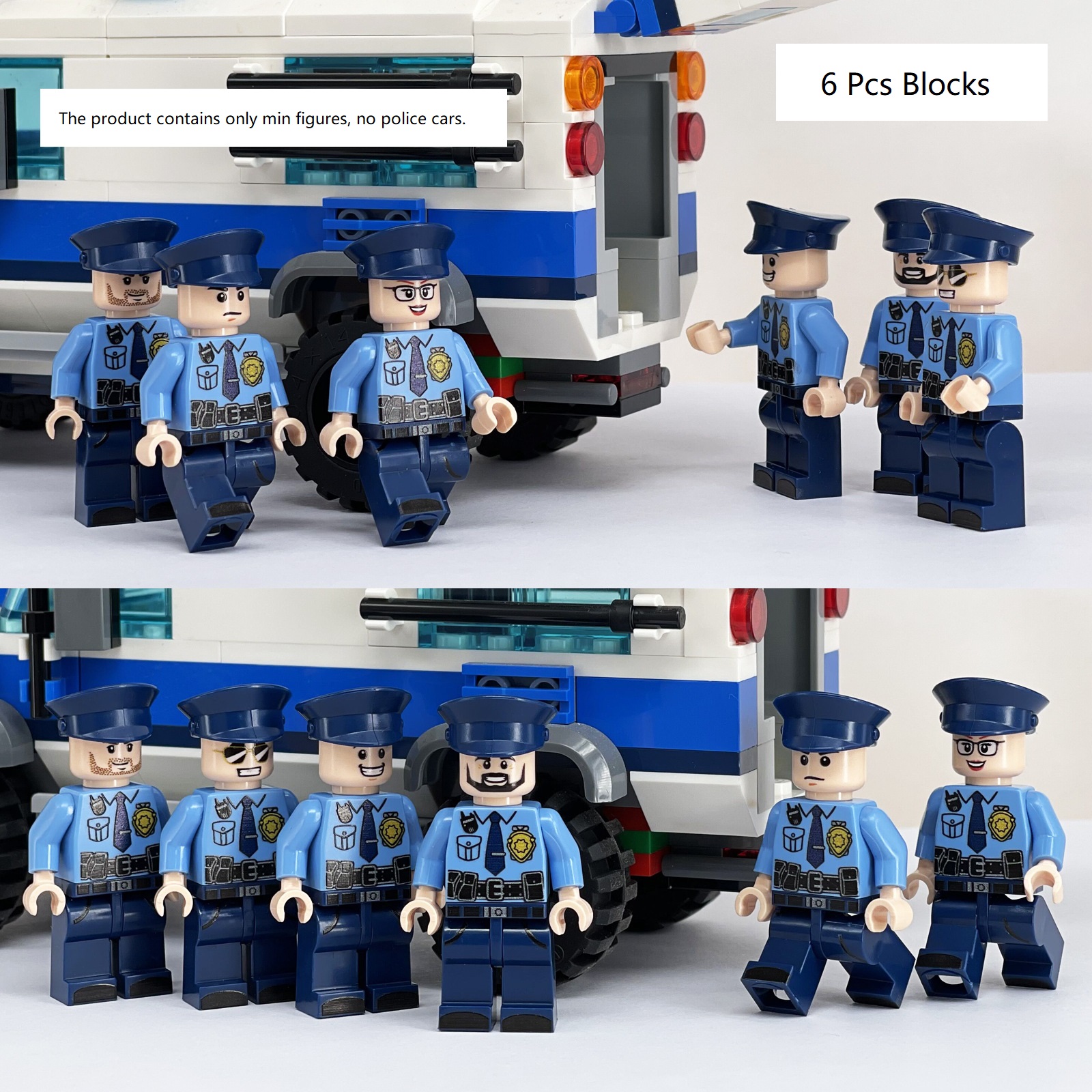 (Police B) Patrol Duty Police Building Blocks Set Toys with Other Accessories Collection Series Mini Figures Role Play Best Gifts for Kids