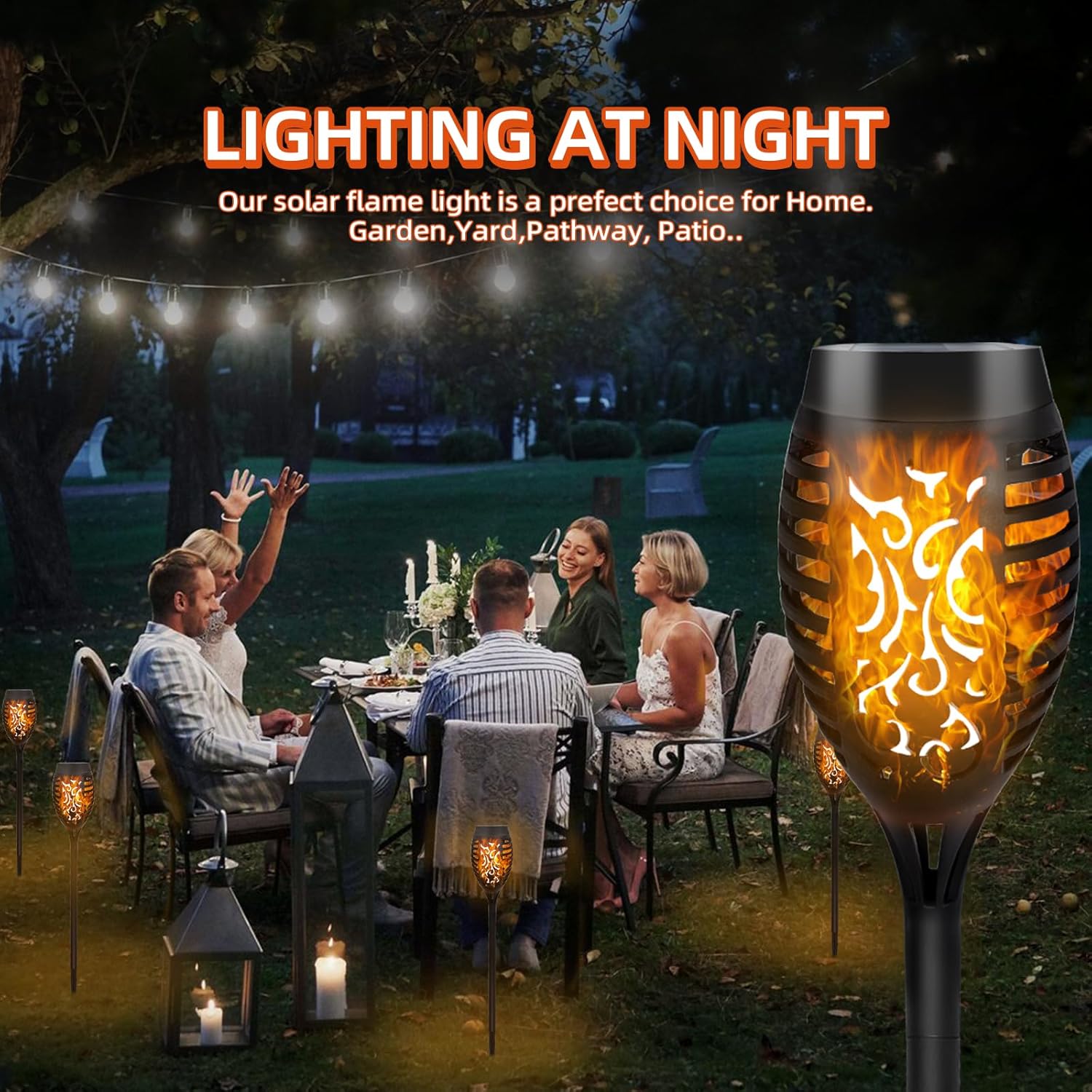 Solar Flickering Flame Lights 6 Pack Outdoor Garden Solar Lights Waterproof Torch Landscape Lighting for Patio Pathways Lawn Yard Decoration