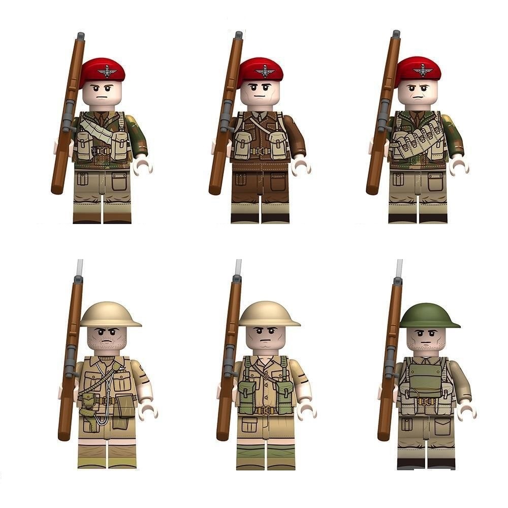 (4 Pcs Soldiers A) Military Weapon Building Blocks Toys Army Soldiers Set Camouflage Helmet Compatible with Major Minifigures Halloween for Kids