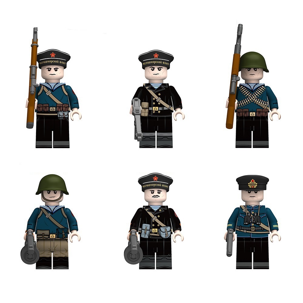 (4 Pcs Soldiers A) Military Weapon Building Blocks Toys Army Soldiers Set Camouflage Helmet Compatible with Major Minifigures Halloween for Kids