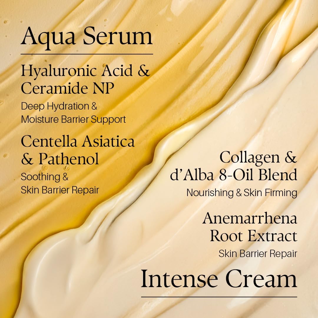 dalba Italian White Truffle Double Serum Cream Vegan Skincare 2-in-1 Face Moisturizer Vegan Collagen Skin Firming and Tightening Suitable for All Skin Types 70g