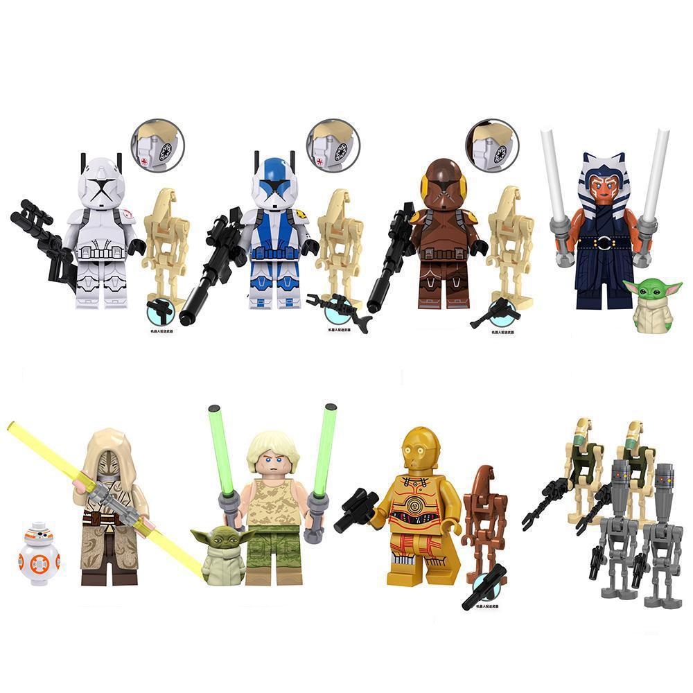 (8 Pcs Soldiers) Kids Toys The Clone Wars Minifigures Star Wars Series Building Blocks Warship Robotech Ornaments Gifts