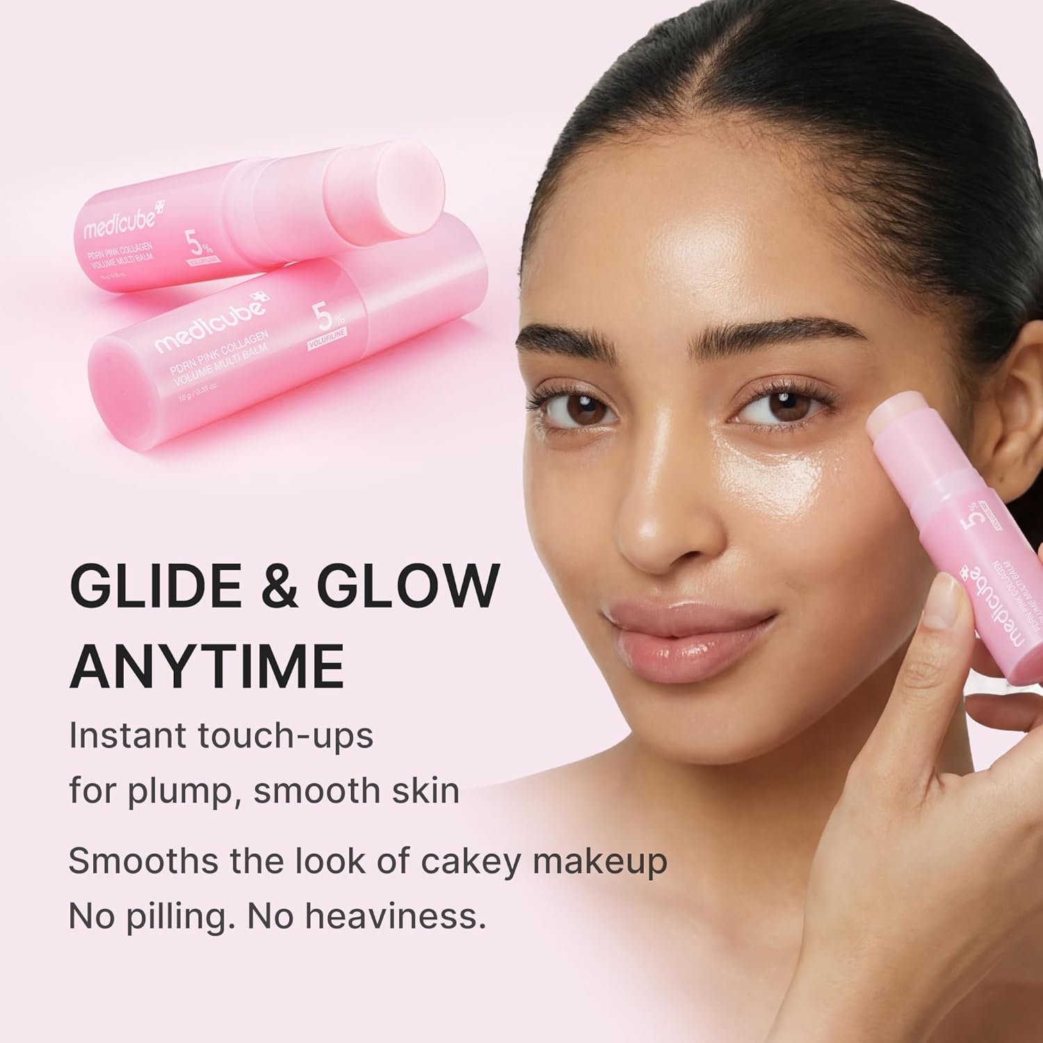 medicube PDRN Pink Collagen Volume Multi Balm Stick Volufiline NAD Collagen Face Body Balm Under-Eyes Neck Forehead Smile Lines Lips Plumping Beauty Care 10g