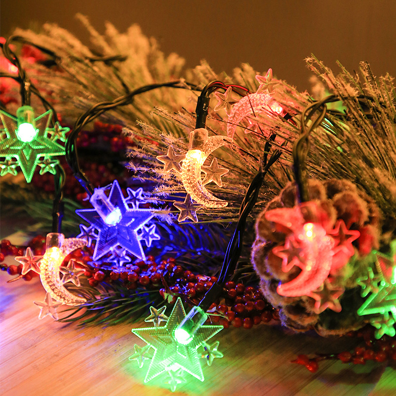 (moon RGB) 200 Leds Solar Fairy Lights for Garden Decorations Outdoor Christmas String Lights for Yard Decor Waterproof