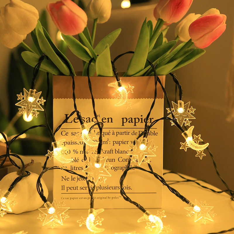 (moon RGB) 200 Leds Solar Fairy Lights for Garden Decorations Outdoor Christmas String Lights for Yard Decor Waterproof