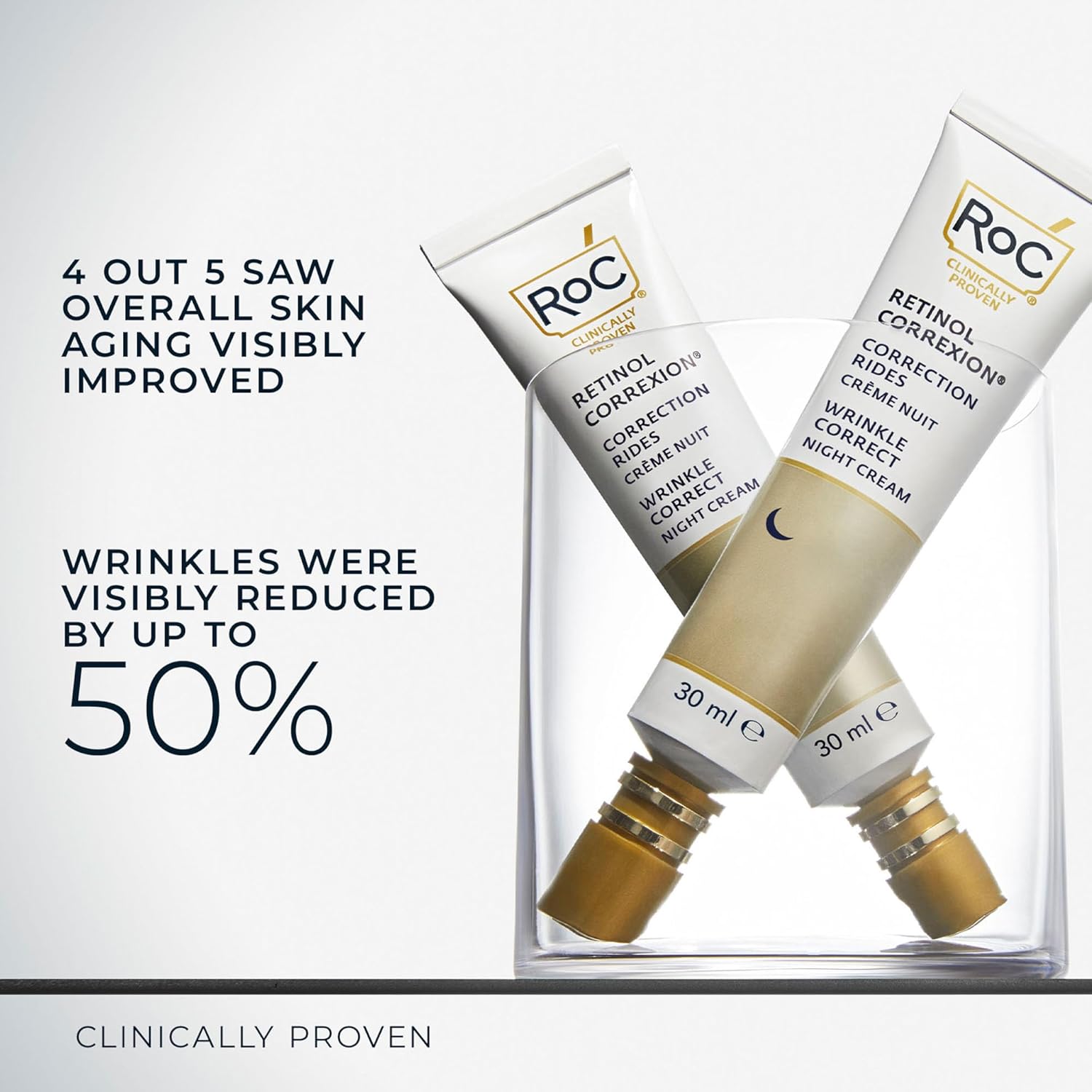 RoC Retinol Correxion Wrinkle Correct Night Cream Wrinkle Reducing Moisturiser for Face 30ml