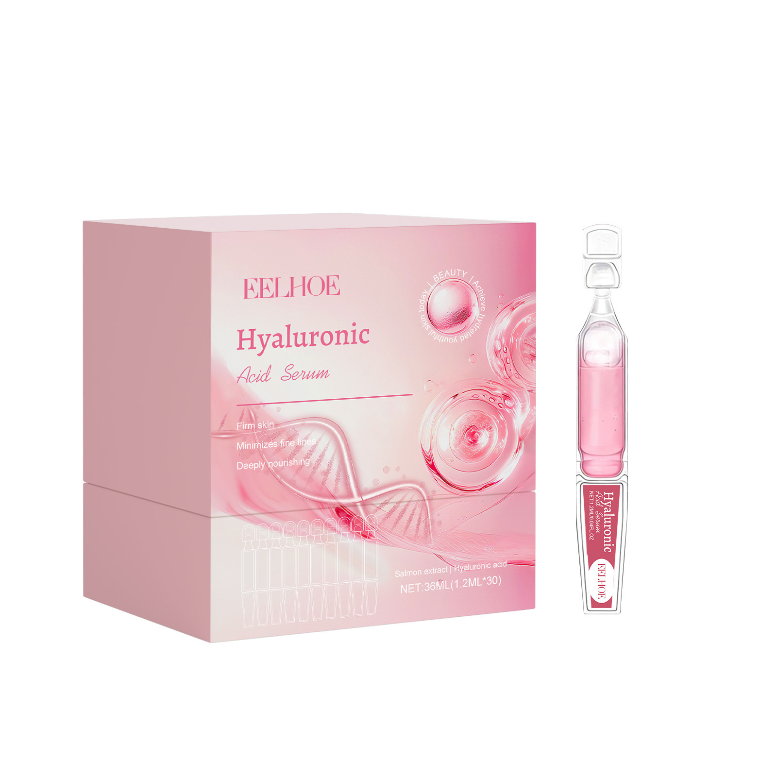Hyaluronic Acid Ampoule Serum For Nourishing Hydrating Softening And Daily Facial Skin Rejuvenation Care