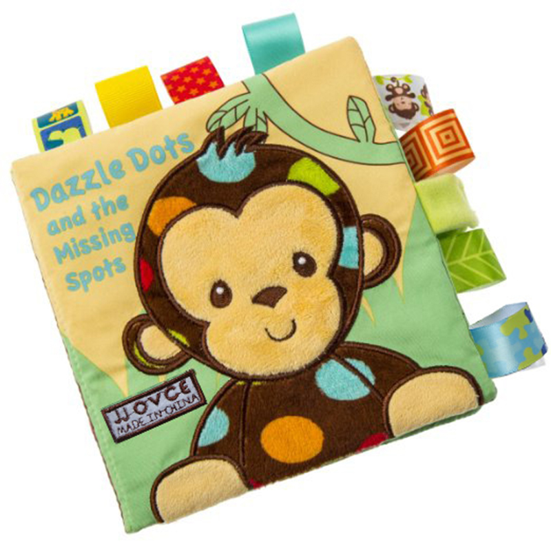 (monkey 616) Animal Style Monkey/Owl/Dog Newborn Baby Toys Learning Educational Kids Cloth Books Cute Infant Baby Fabric Book Ratteles Toy