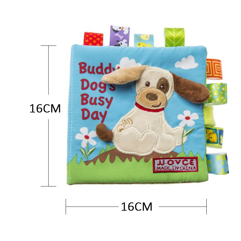 (monkey 616) Animal Style Monkey/Owl/Dog Newborn Baby Toys Learning Educational Kids Cloth Books Cute Infant Baby Fabric Book Ratteles Toy