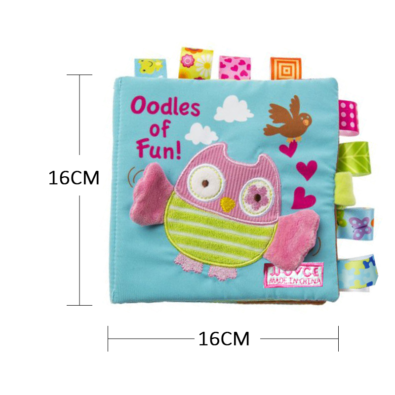 (monkey 616) Animal Style Monkey/Owl/Dog Newborn Baby Toys Learning Educational Kids Cloth Books Cute Infant Baby Fabric Book Ratteles Toy