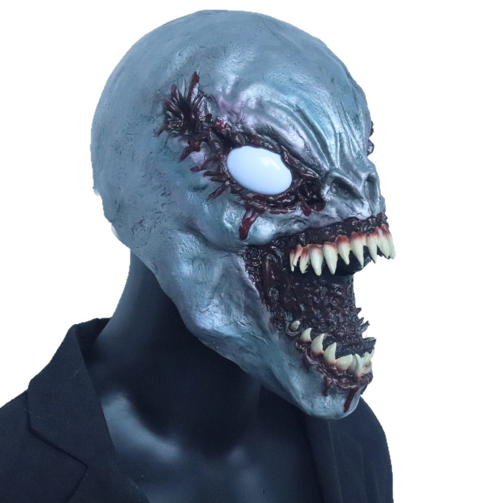 (Long Deadpool) Mask Alien Demon Headgear Halloween Scary Latex Funny Party Cos Prop Thrilling Shape