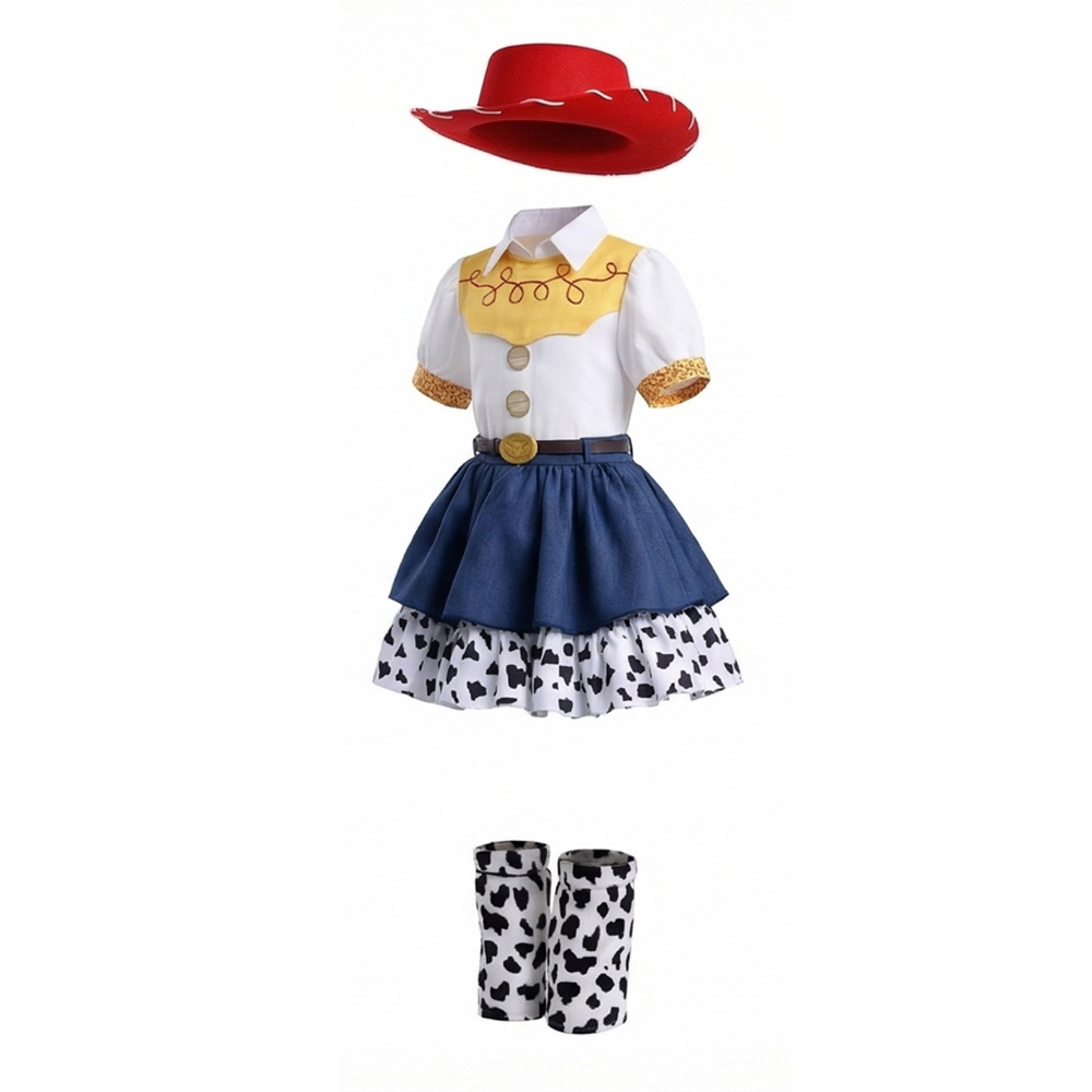 (160) Jessie Cosplay Costume Toy Story Halloween Kids Role Play Princess Dress