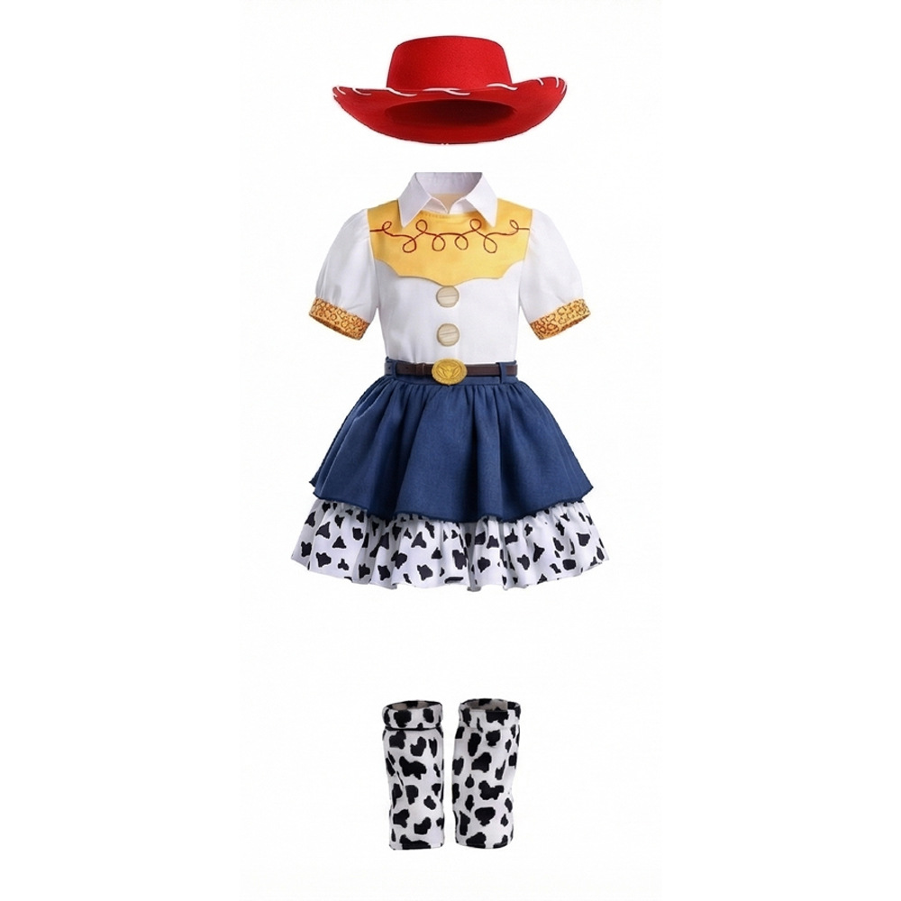 (160) Jessie Cosplay Costume Toy Story Halloween Kids Role Play Princess Dress