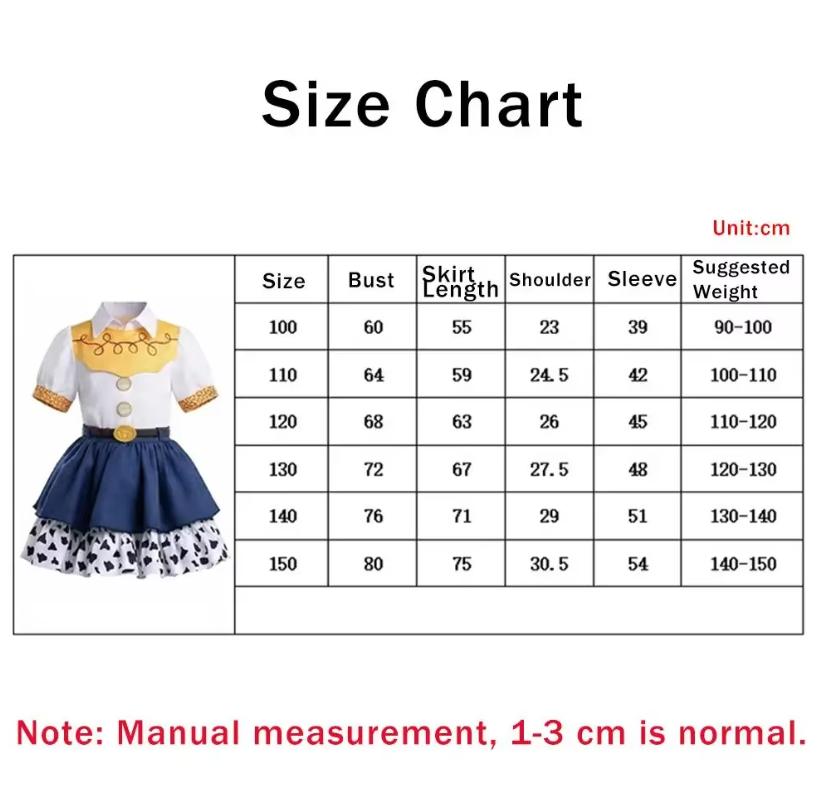 (150) Jessie Cosplay Costume Toy Story Halloween Kids Role Play Princess Dress