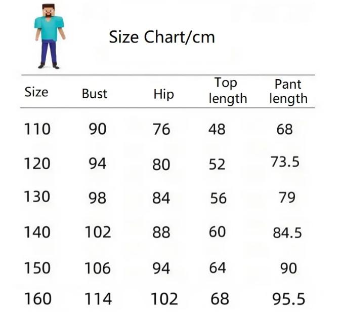 (XL) Kids Blue World My World Cosplay Outfits MC Halloween Costumes Kids Performance Attire