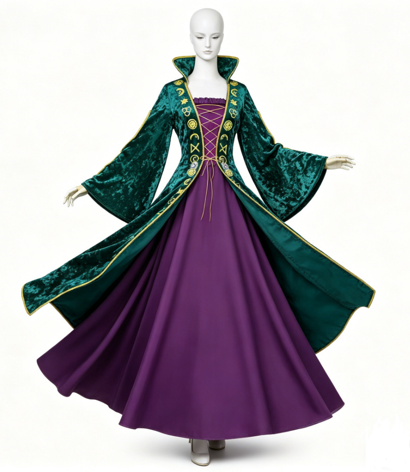 (110cm) Winifred Dress Hocus Pocus Cosplay Costume Halloween Medieval Performance Outfit