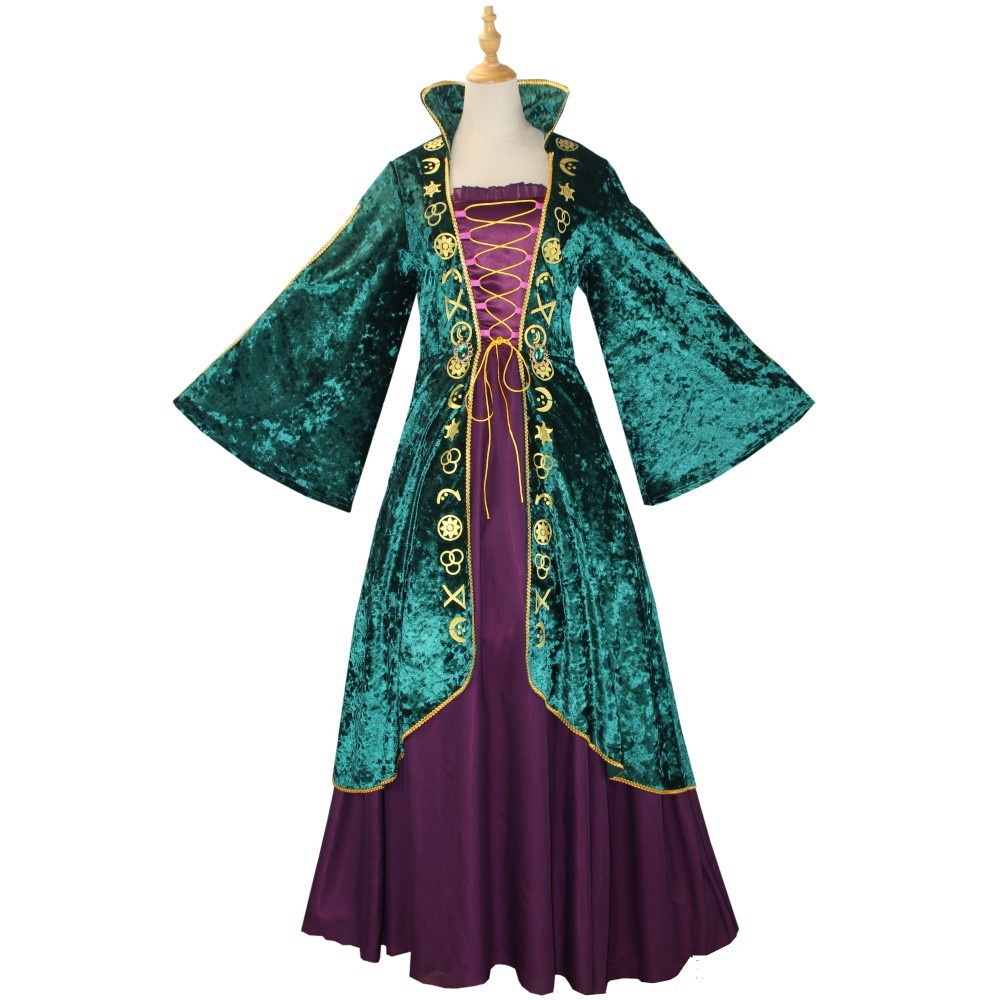 (110cm) Winifred Dress Hocus Pocus Cosplay Costume Halloween Medieval Performance Outfit