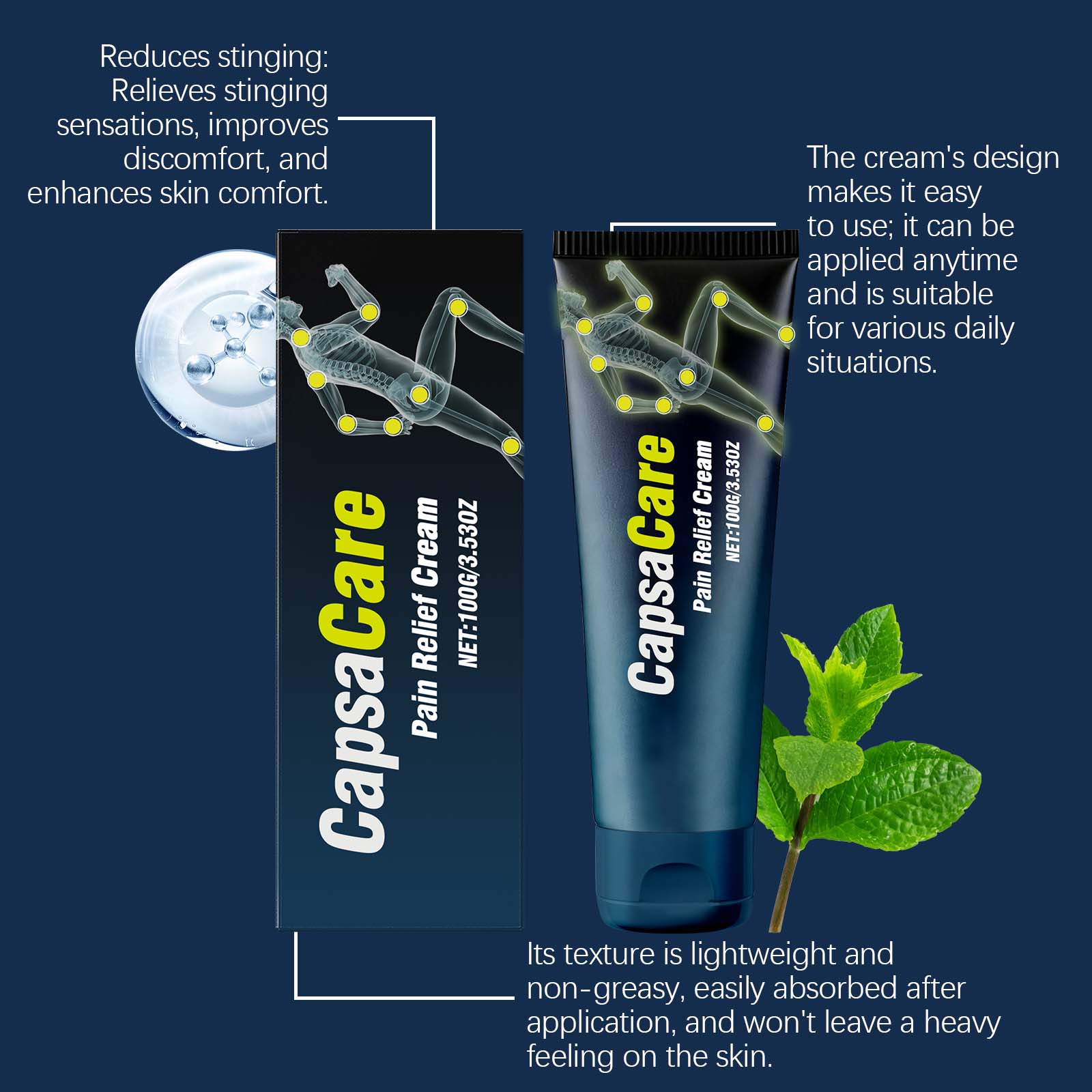 Body Comfort Care Cream Gentle Nourish Protect Skin Arm Knee Daily External Massage Cosmetic Lotion