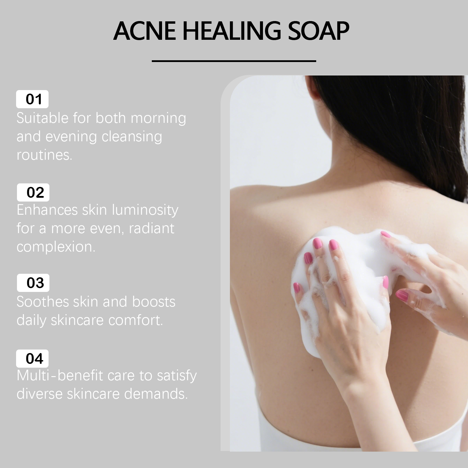 Body Soap Gentle Clean Skin Hydrate Soft Bright Gloss Purify Fresh Clear Bath Care