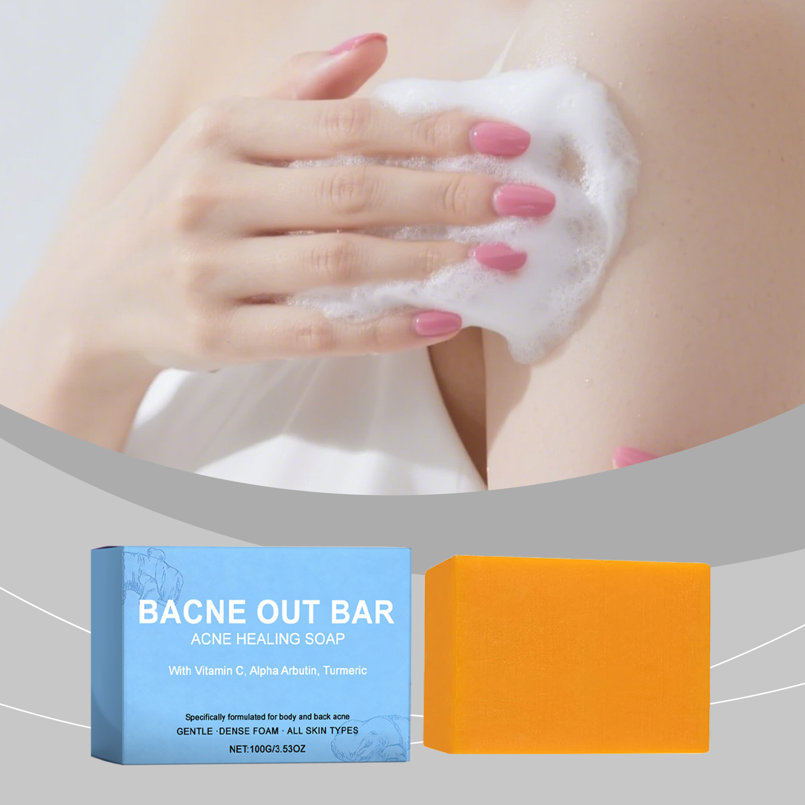 Body Soap Gentle Clean Skin Hydrate Soft Bright Gloss Purify Fresh Clear Bath Care