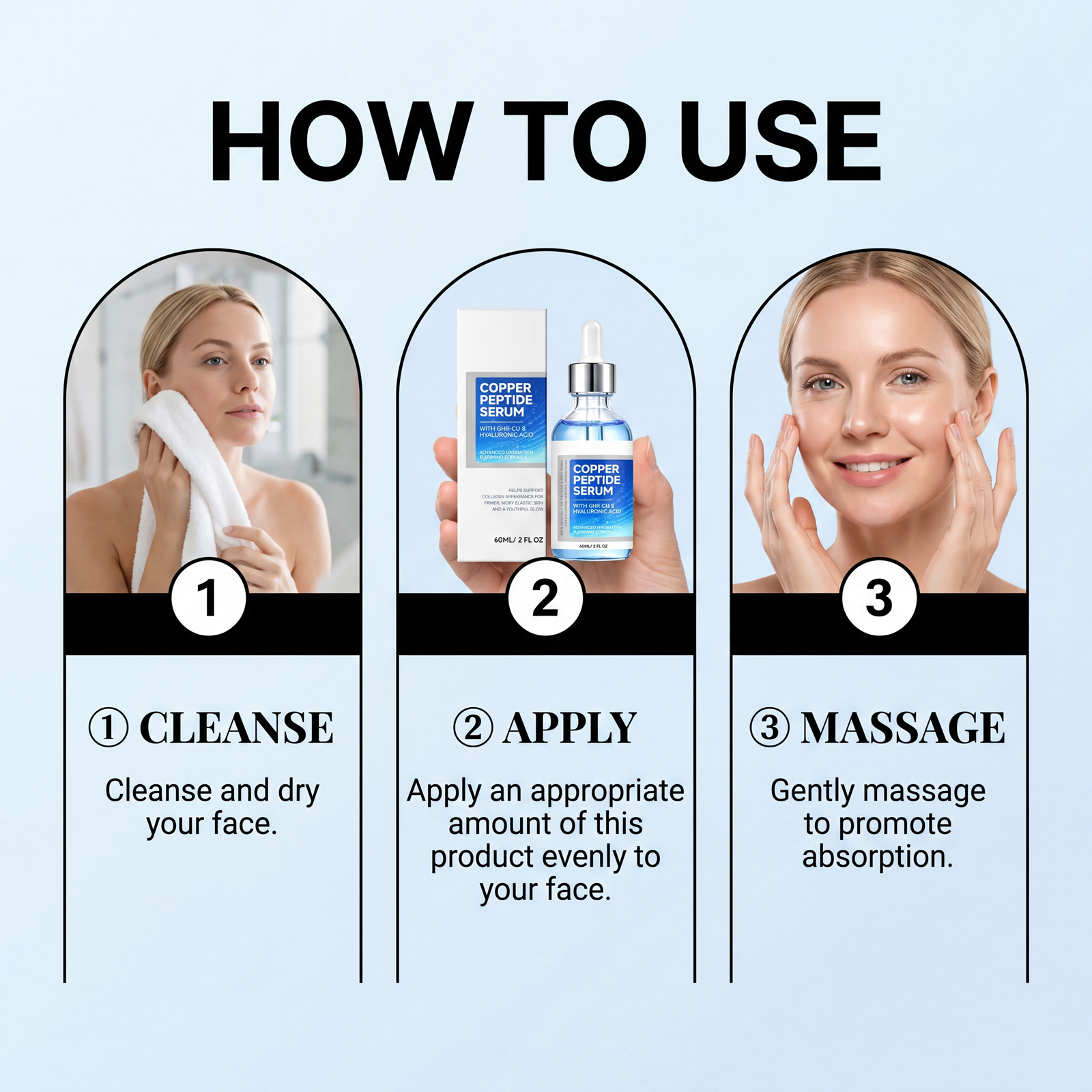 Copper Peptide Moisturizing Essence Liquid Refreshing Nourishing Delicate Mild Hydrating Easy To Spread Facial Skin Care Serum