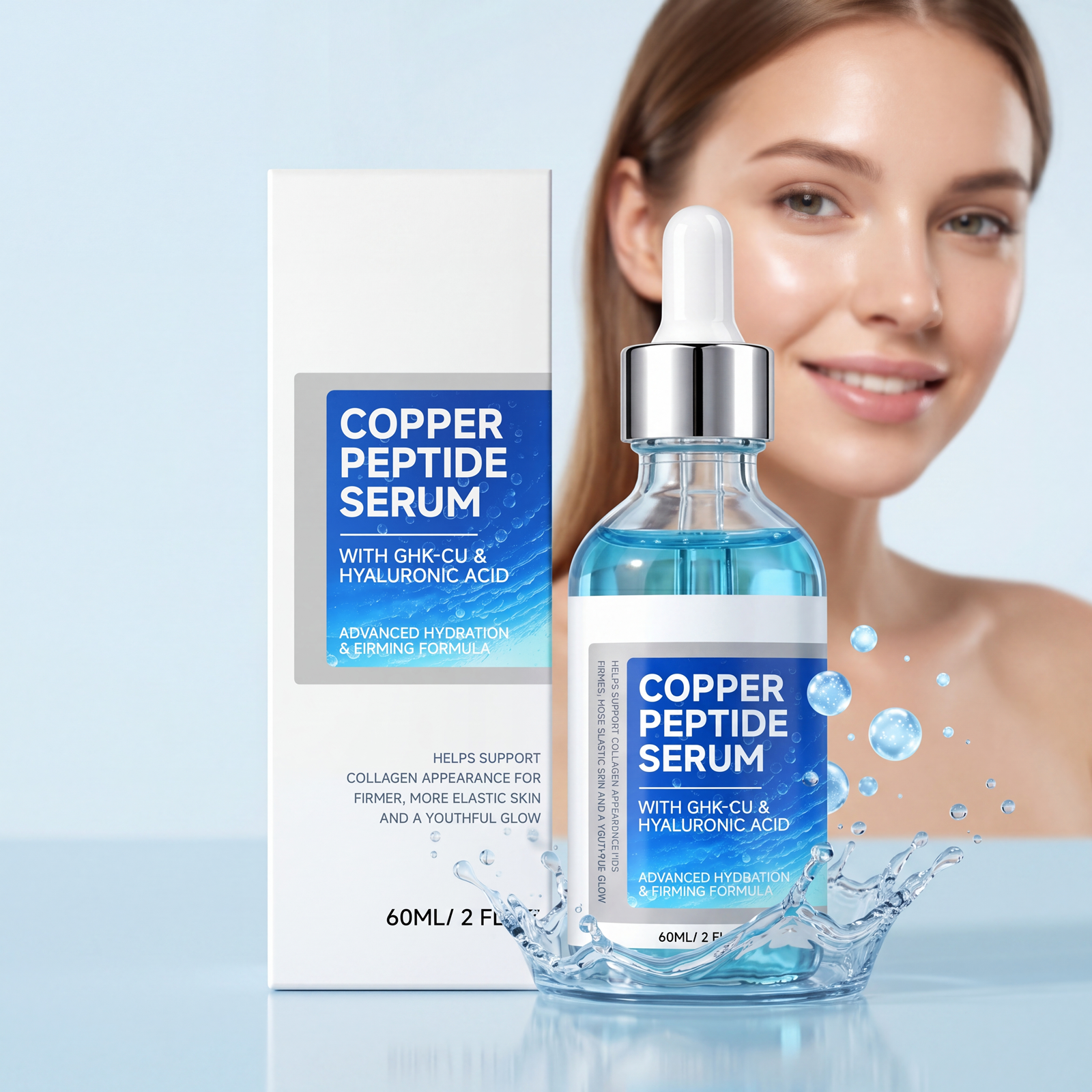 Copper Peptide Moisturizing Essence Liquid Refreshing Nourishing Delicate Mild Hydrating Easy To Spread Facial Skin Care Serum