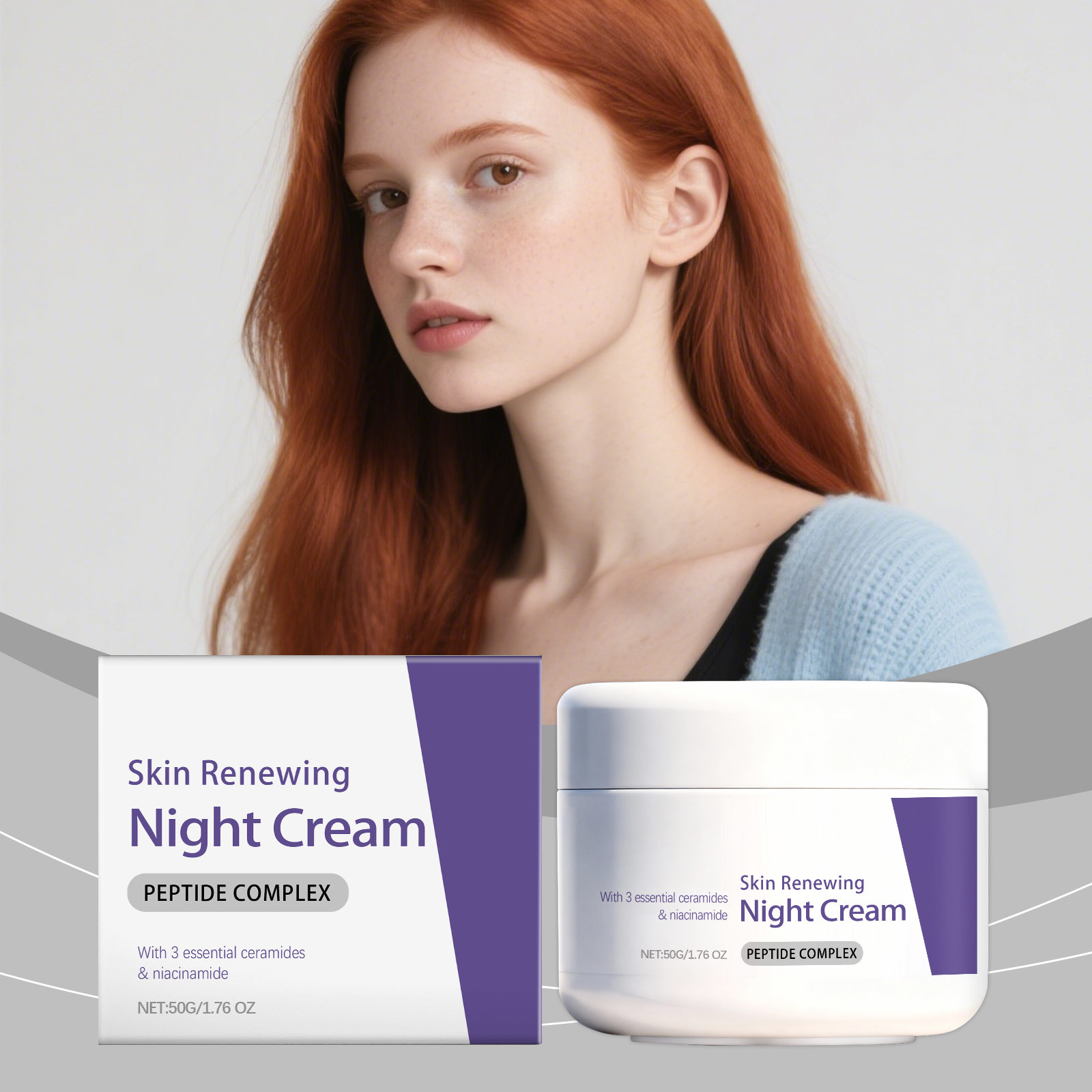 Night Facial Skin Care Cream Soft Hydrating Lightweight Fast Absorb Daily Moisturizer For Face Skin