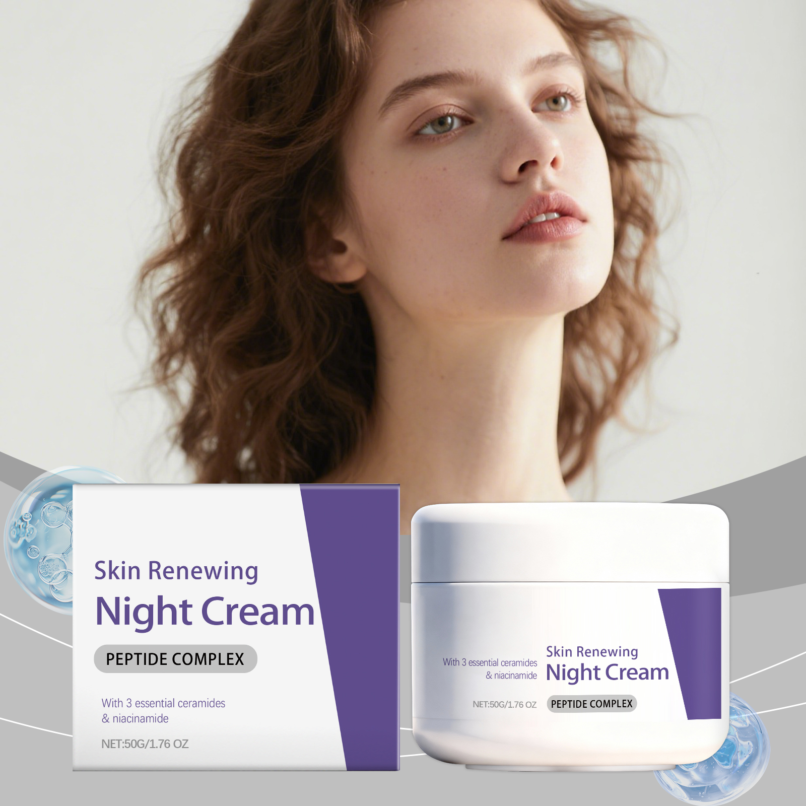 Night Facial Skin Care Cream Soft Hydrating Lightweight Fast Absorb Daily Moisturizer For Face Skin