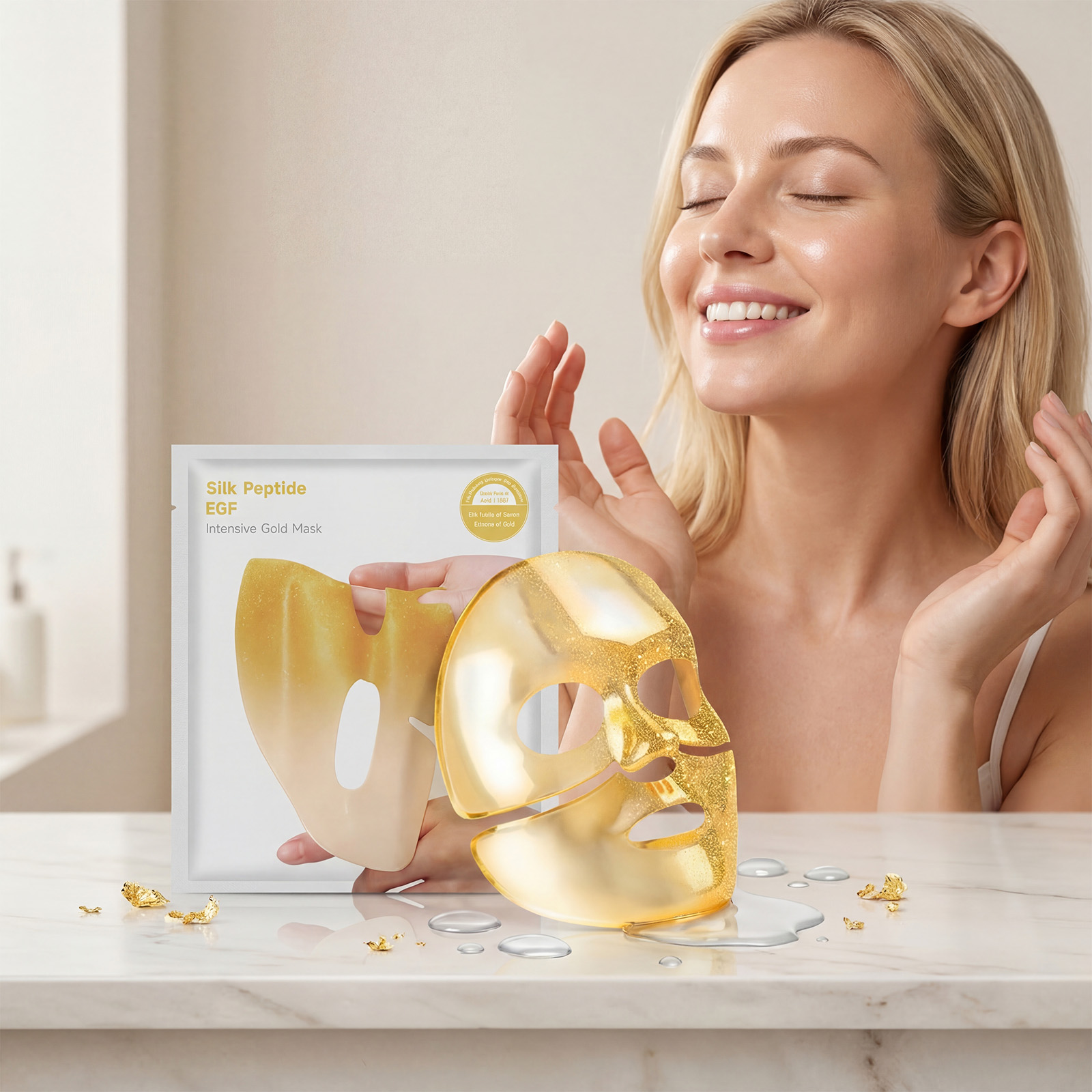 Golden Moisturizing Facial Mask Daily Mild Hydrating Nourishing Fine Silky Brightening Face Skin Care