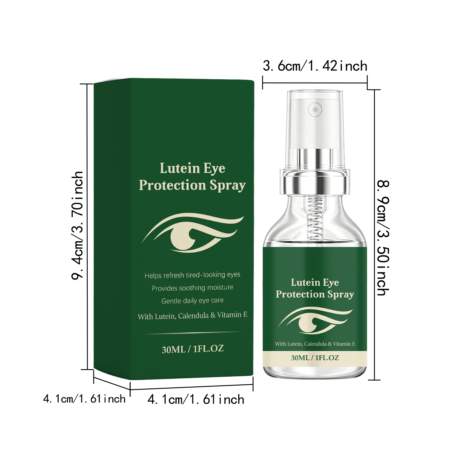 Eye Protection Spray With Lutein Fine Mist Non Irritating Non Smudging Moisturizing For Skin Around Eyes