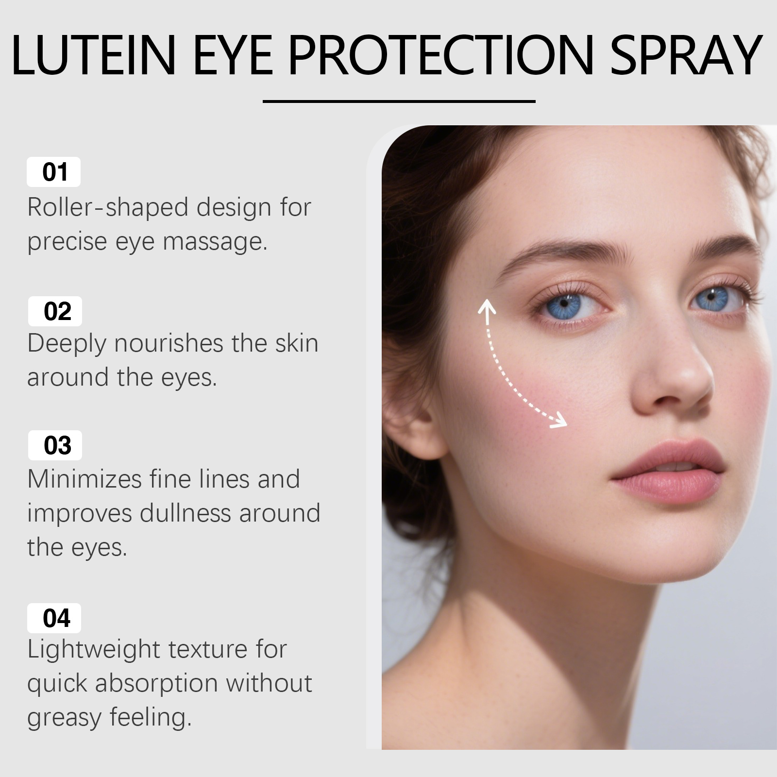 Eye Protection Spray With Lutein Fine Mist Non Irritating Non Smudging Moisturizing For Skin Around Eyes