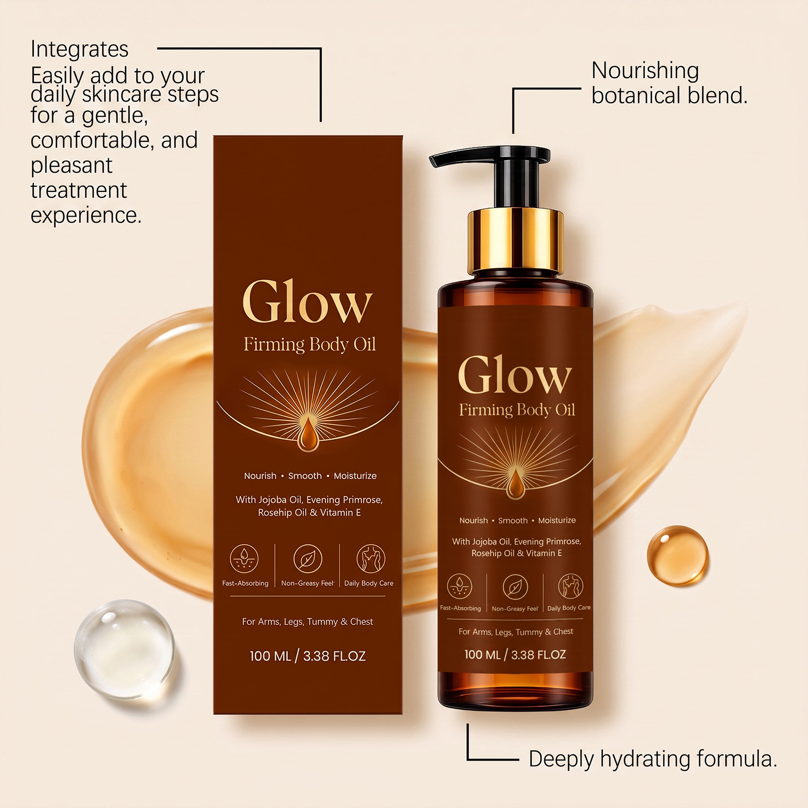 Brightening Body Care Oil Silky Smooth Hydrating Refreshing Moisturizing Gentle Skin Daily Massage Lotion