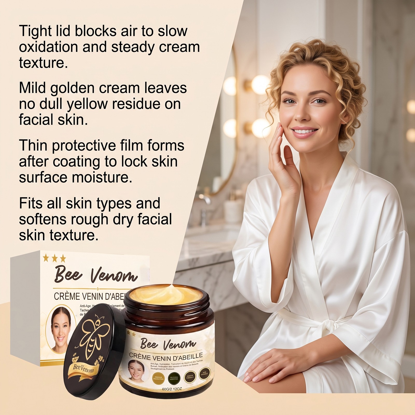 Bee Venom Skin Smoothing Cream Mild Ingredients Moisturizing Cleansing Body Partial Skin Daily Smooth Care