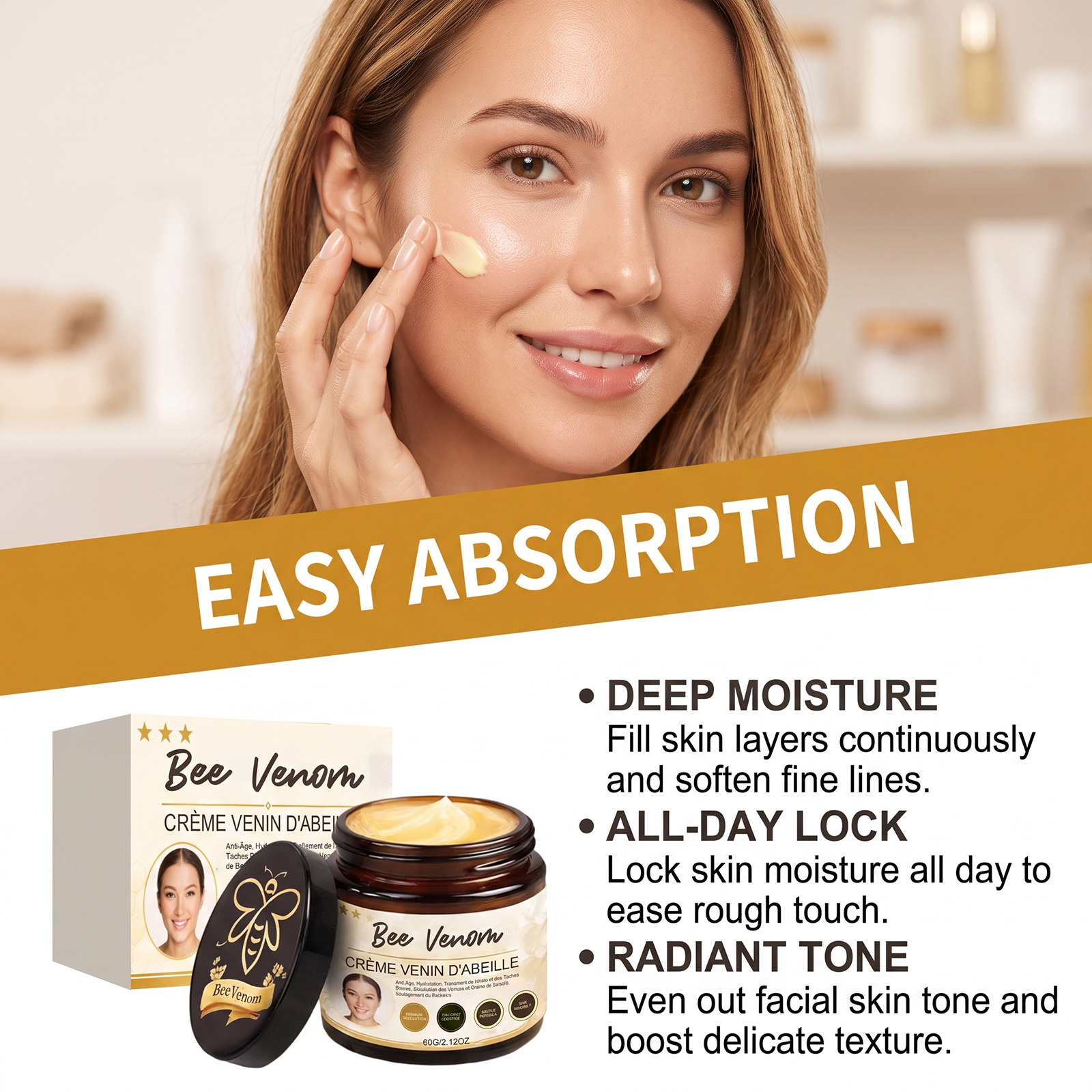 Bee Venom Skin Smoothing Cream Mild Ingredients Moisturizing Cleansing Body Partial Skin Daily Smooth Care