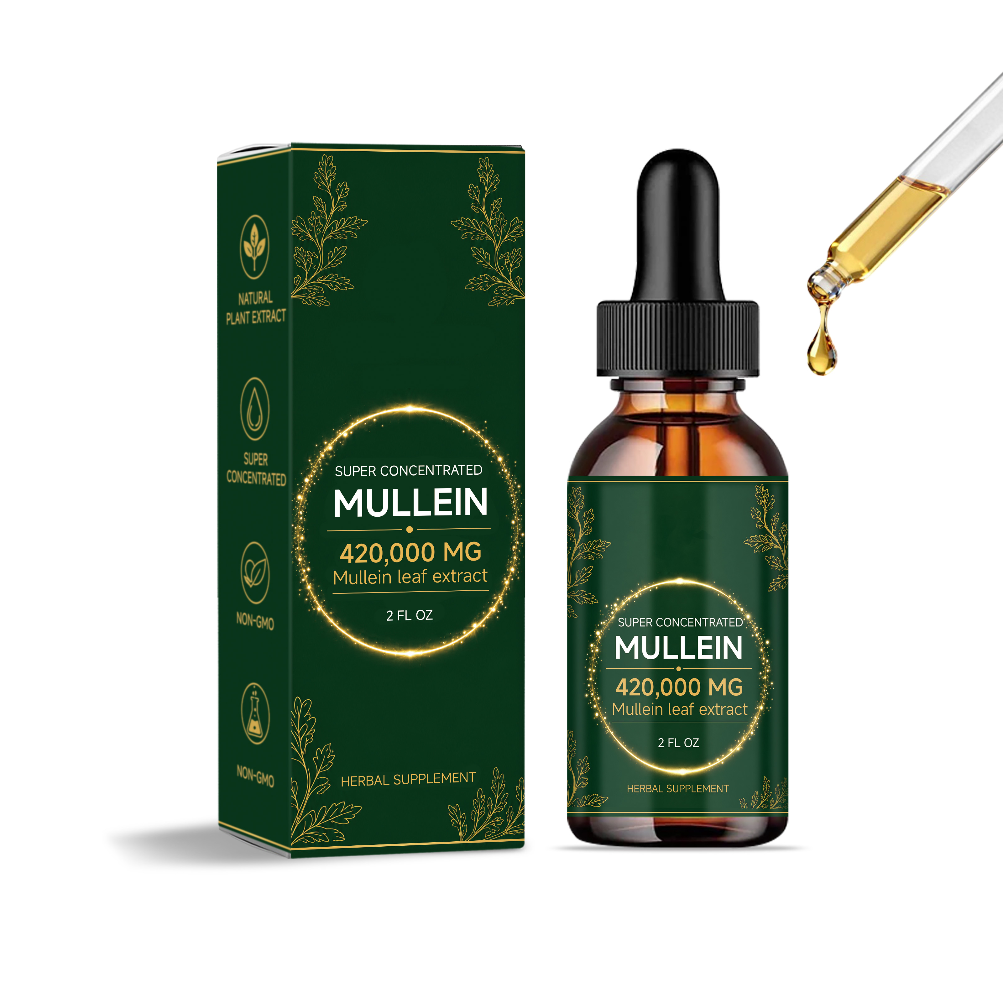 Mullein Nutrition Drops Mild Herbal Formula Gentle Care Daily Portable Body Supplement Treatment