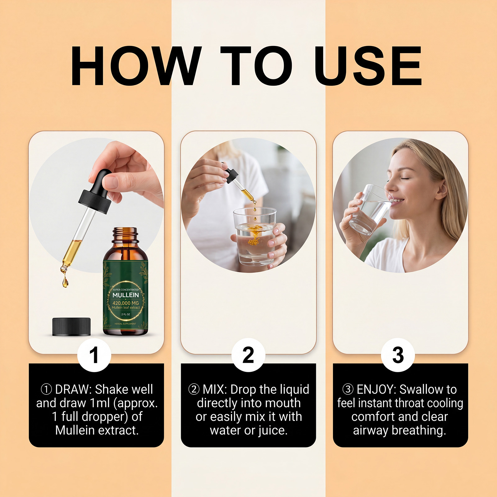 Mullein Nutrition Drops Mild Herbal Formula Gentle Care Daily Portable Body Supplement Treatment