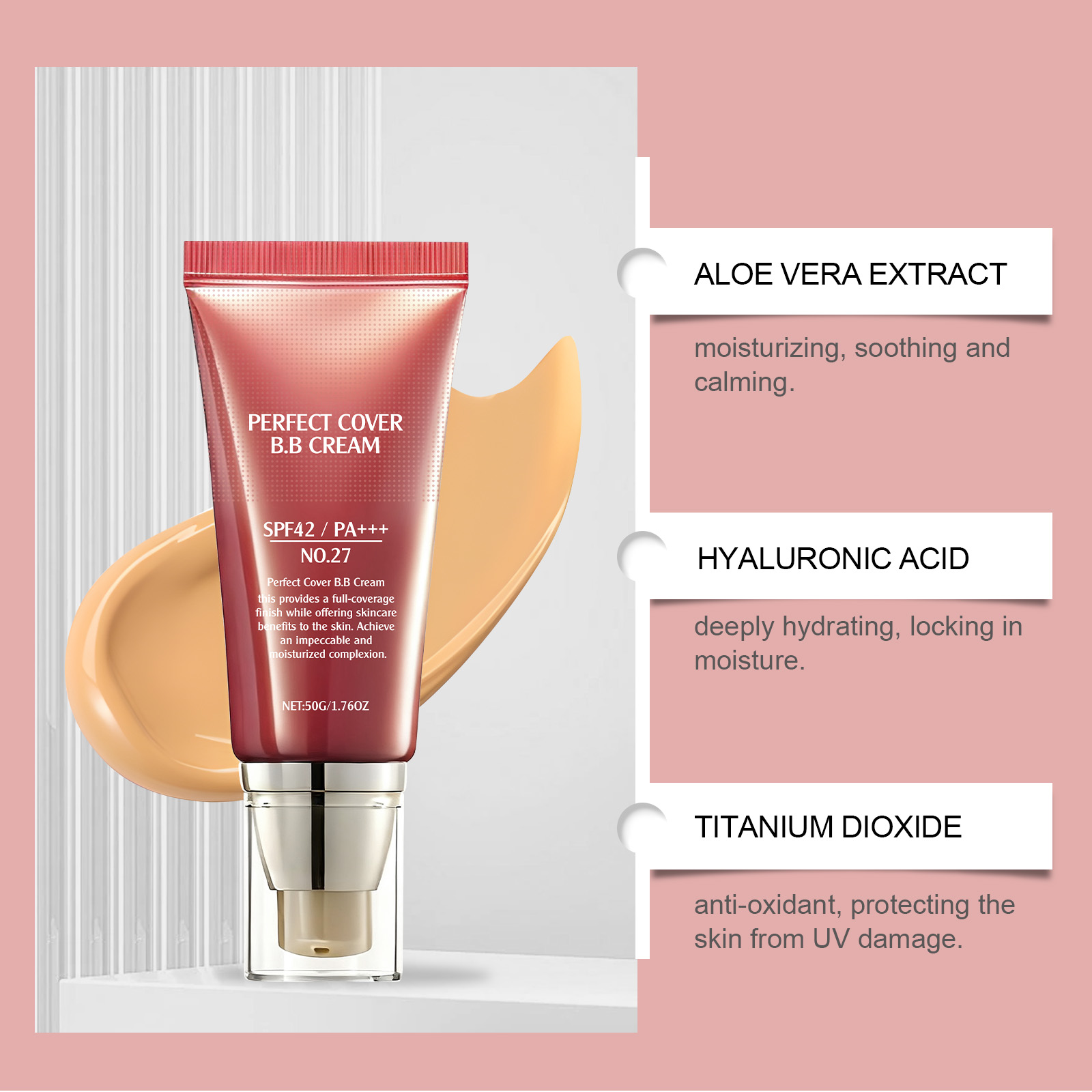 Dark Skin Soft Concealing Bb Cream Light Hydrating Bright Matte Sheer Fine Texture Moist Facial Makeup