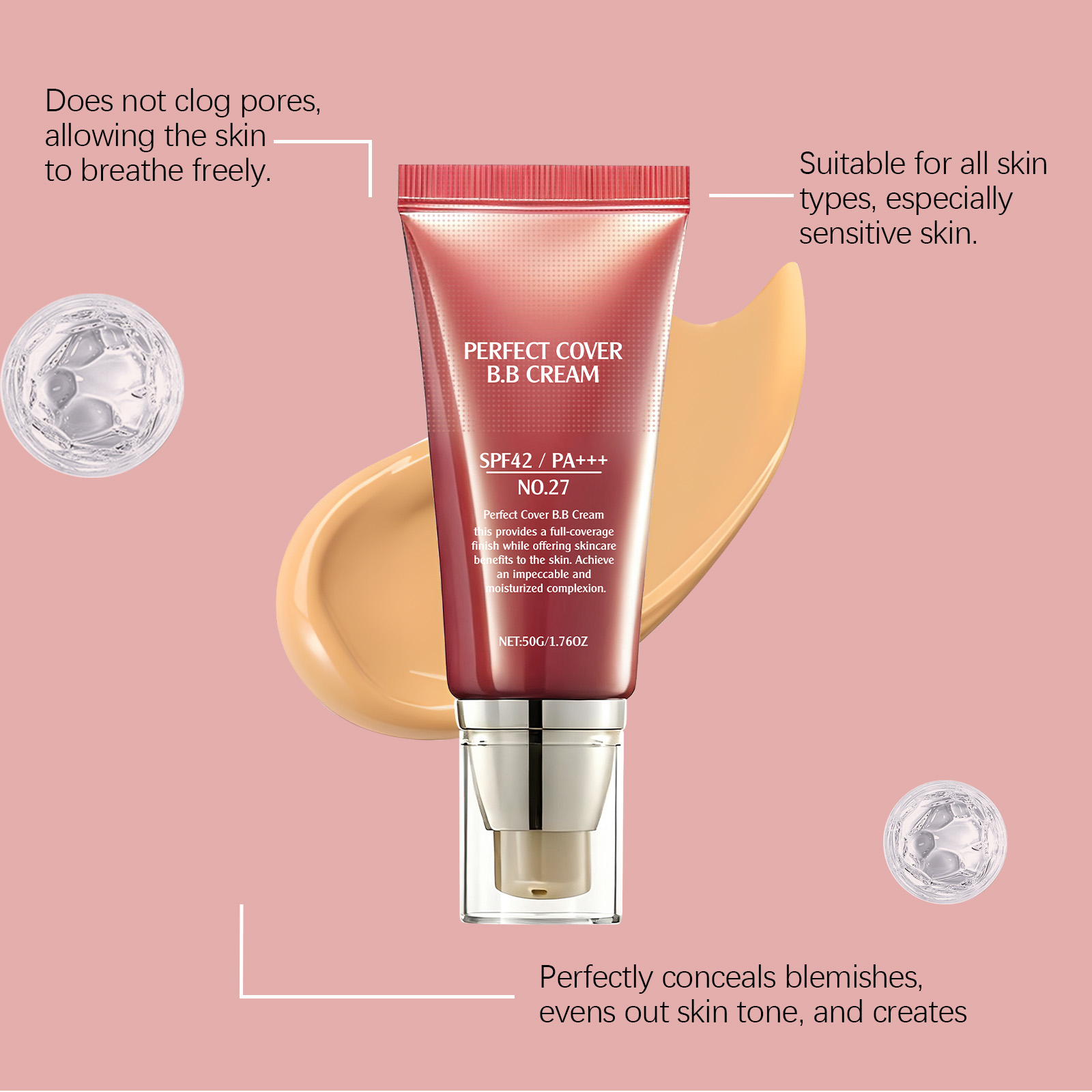Dark Skin Soft Concealing Bb Cream Light Hydrating Bright Matte Sheer Fine Texture Moist Facial Makeup