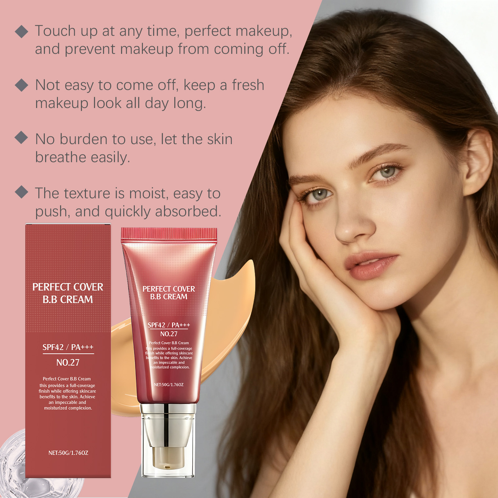 Dark Skin Soft Concealing Bb Cream Light Hydrating Bright Matte Sheer Fine Texture Moist Facial Makeup