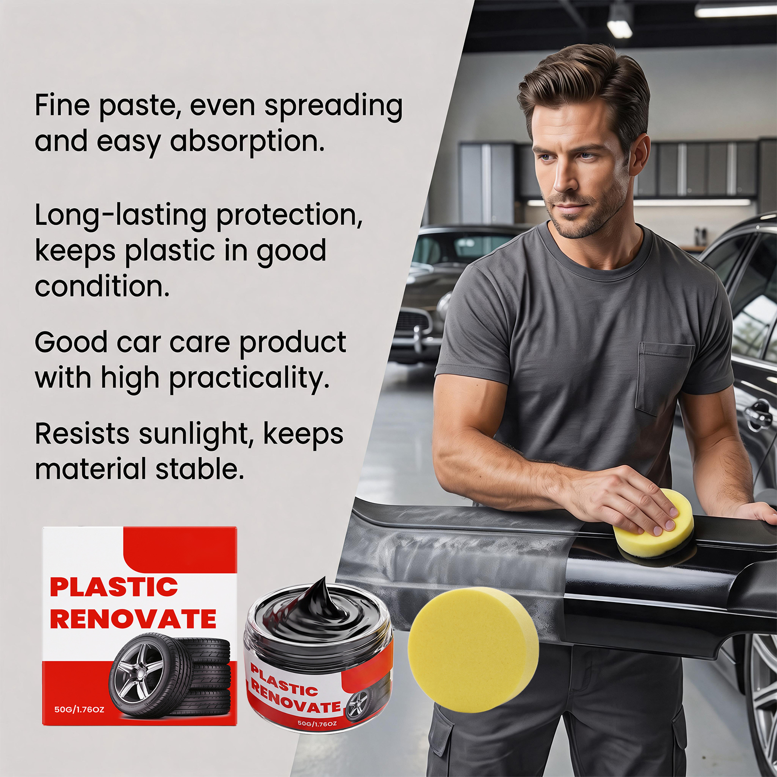 Plastic Renovation Paste Auto Gloss Renew Maintenance Interior Exterior All Plastic Parts Daily Cleaning Care