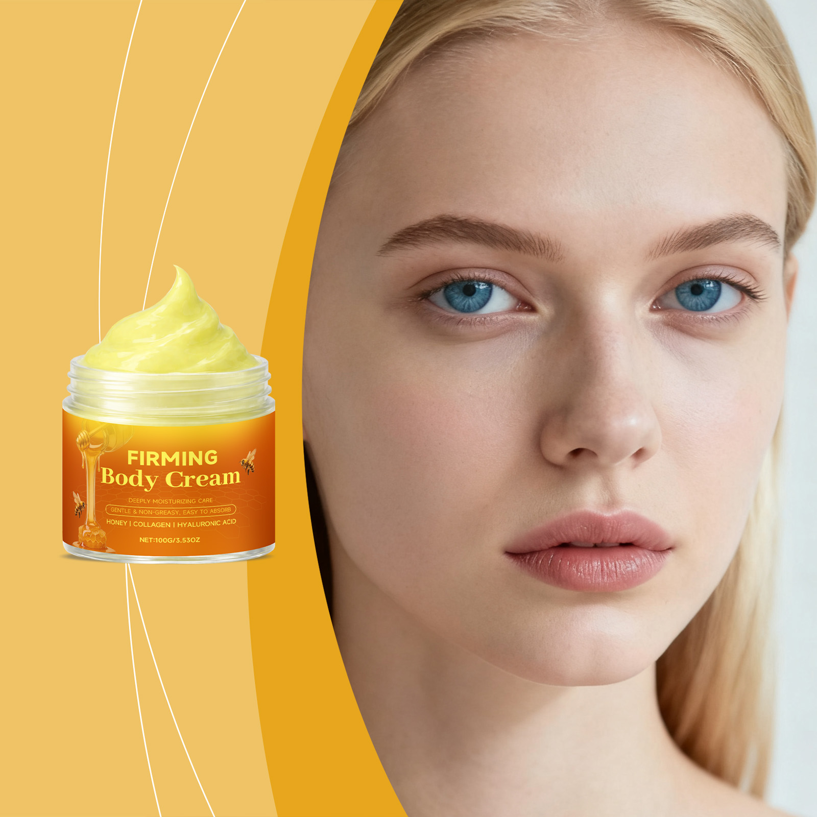 Honey Cream Mild Moisturizing Skin Facial Hydrating Refreshing Soft Smooth Glossy Nourishing Smearing Cream