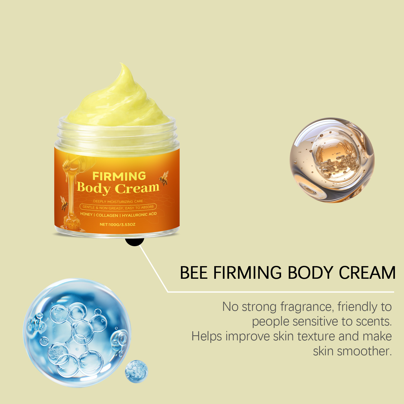 Honey Cream Mild Moisturizing Skin Facial Hydrating Refreshing Soft Smooth Glossy Nourishing Smearing Cream