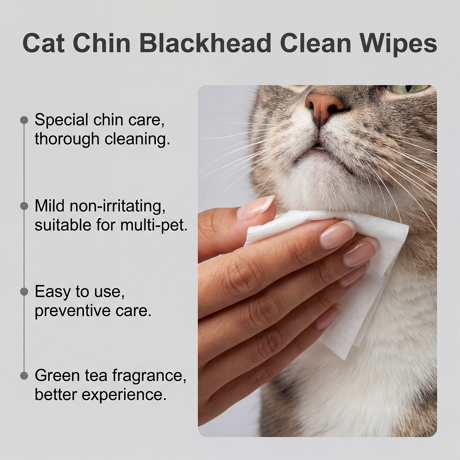Cat Cleaning Chin Finger Wipes Mild Purify Pet Hair Neat Comfort Fresh