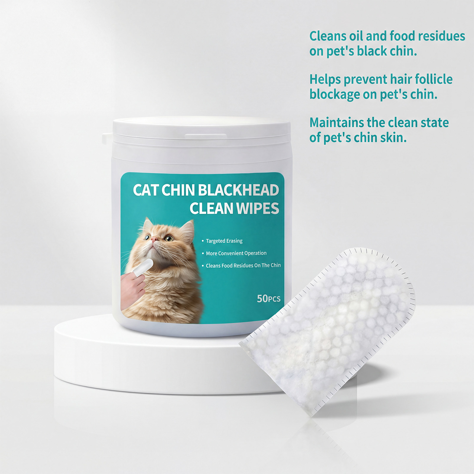 Cat Cleaning Chin Finger Wipes Mild Purify Pet Hair Neat Comfort Fresh