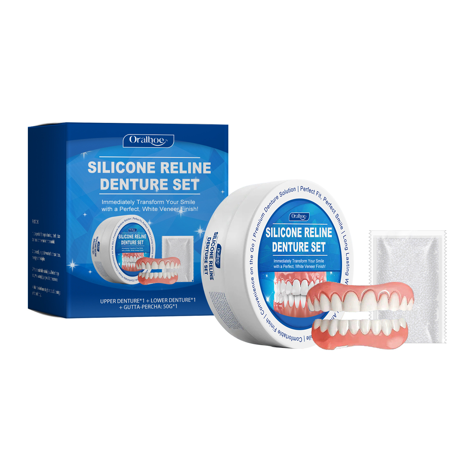 Reshape Dental Veneers Improve Smile Aesthetic Comfort Material Complete Denture Kit