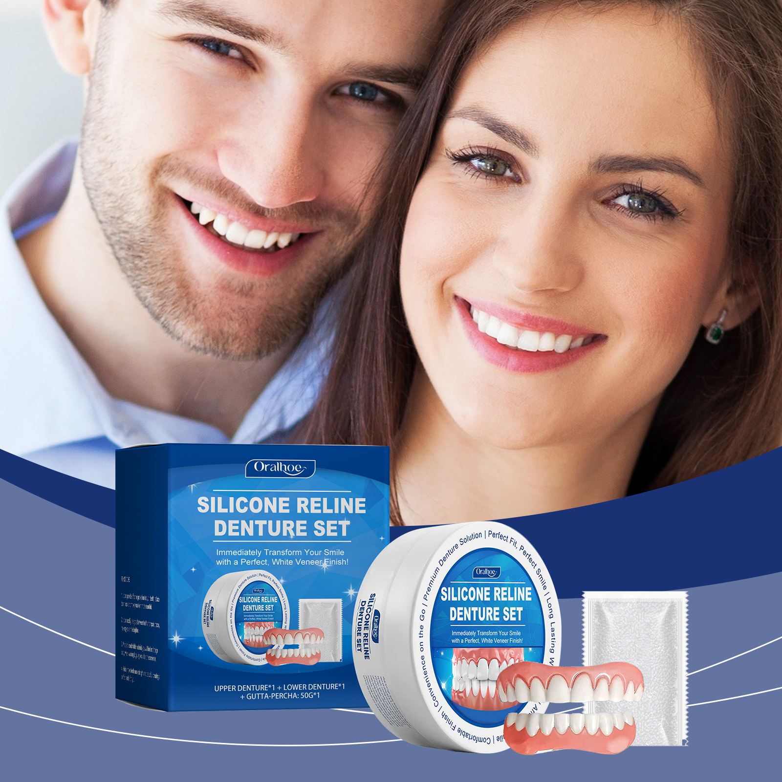 Reshape Dental Veneers Improve Smile Aesthetic Comfort Material Complete Denture Kit