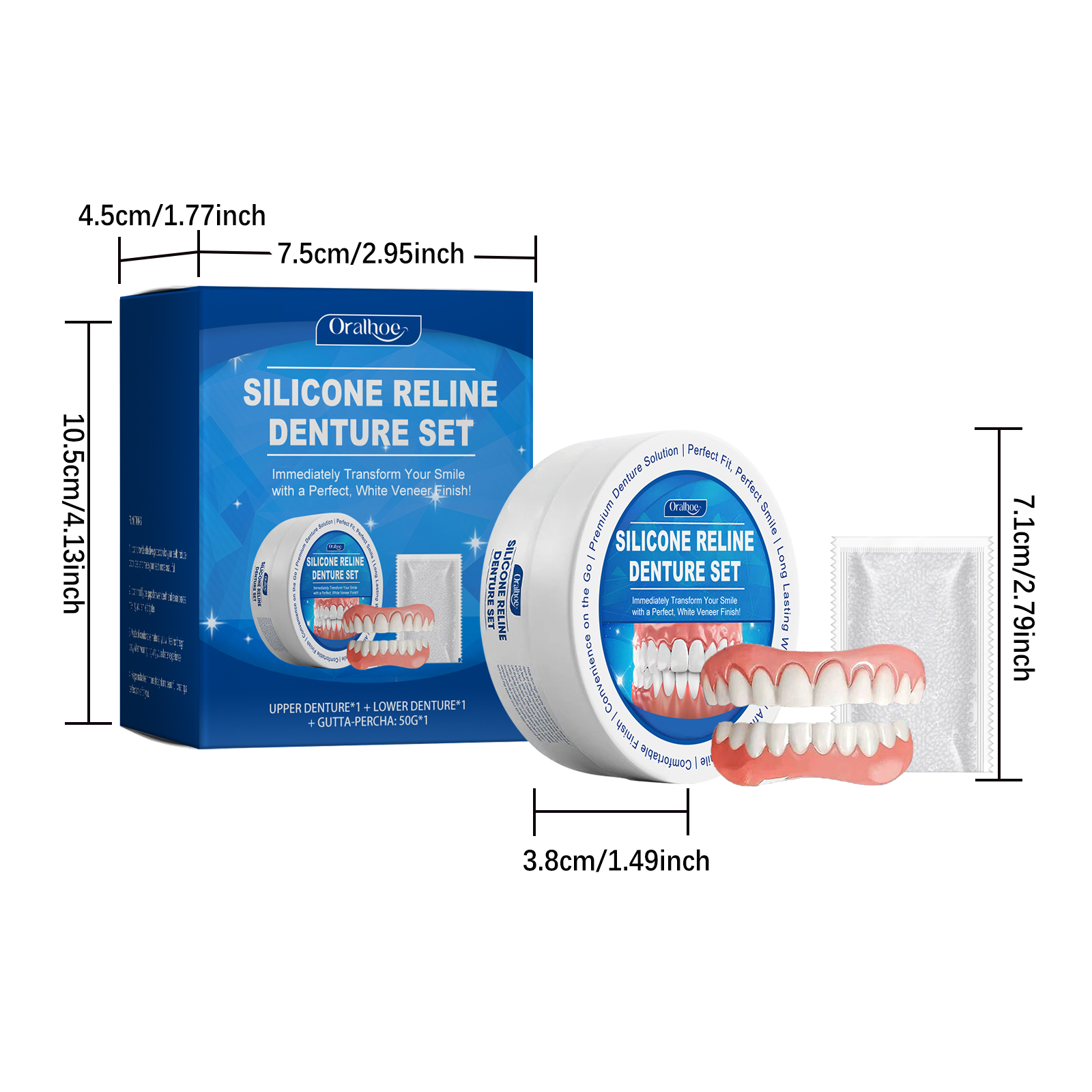 Reshape Dental Veneers Improve Smile Aesthetic Comfort Material Complete Denture Kit