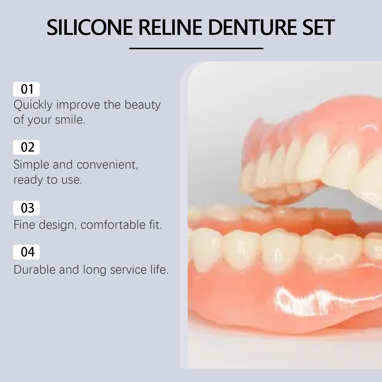 Reshape Dental Veneers Improve Smile Aesthetic Comfort Material Complete Denture Kit